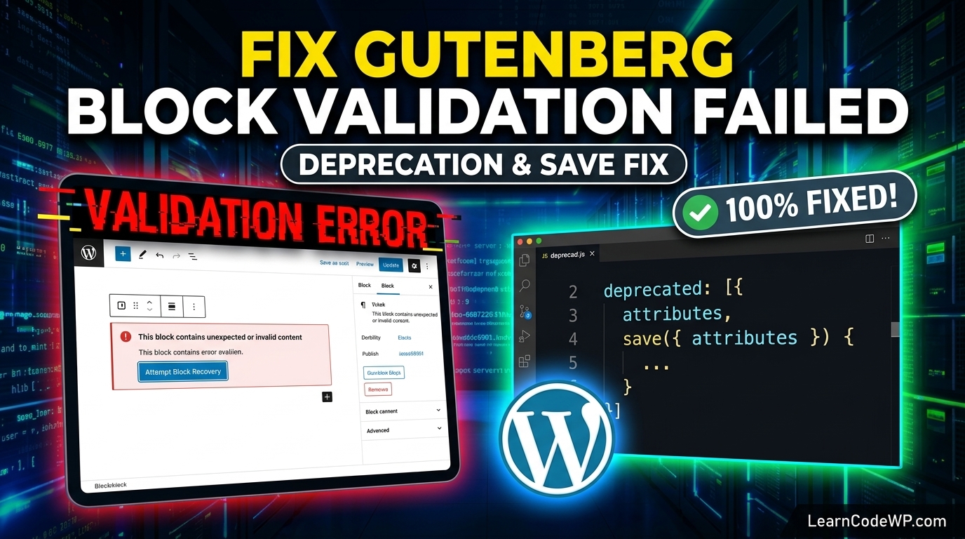 Fix Block Validation Failed WordPress Errors