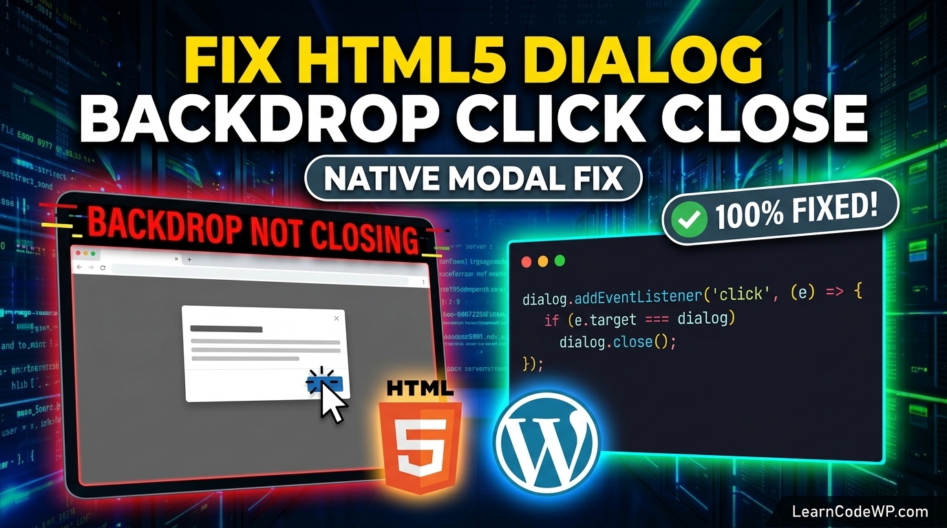 Fix HTML Dialog Backdrop Click in Native Modal