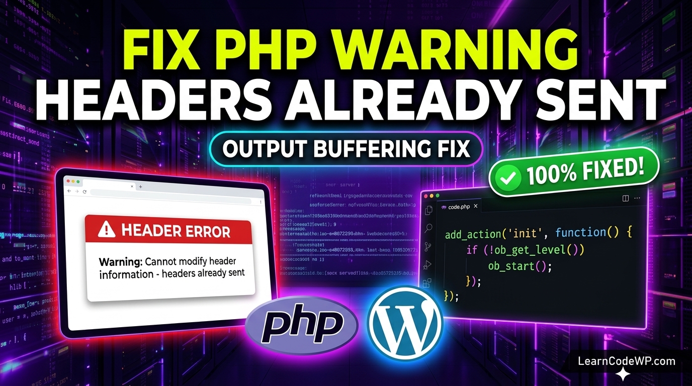 How to Fix PHP Headers Already Sent Warning in WordPress