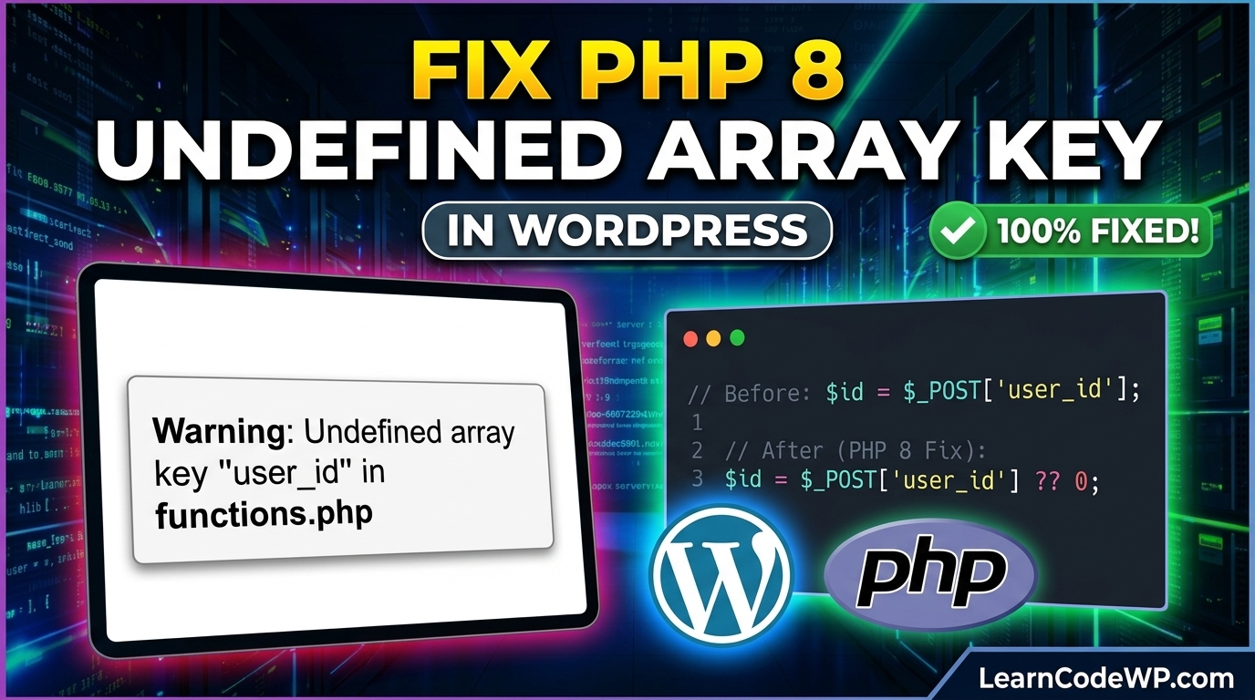 Fix PHP 8 Undefined Array Key Warnings in WordPress